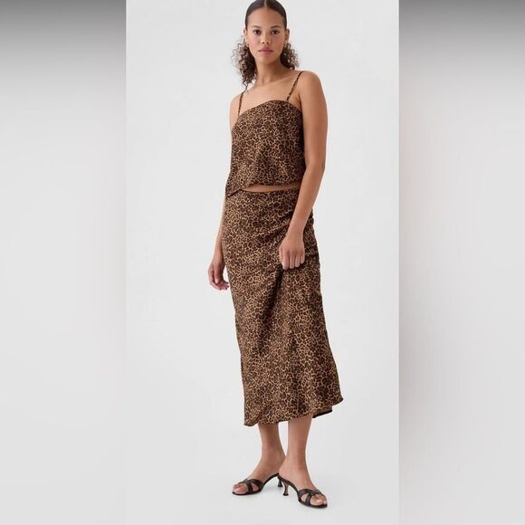 NWT GAP Satin Cami Animal Print Size Large Tall - Picture 2 of 4